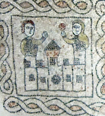 Влюбленные. Равенна. Мозаика 6 века. Фото Лимарева В.Н 