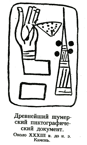  Рисуночное письмо. Месопотамия. Середина 4 тыс. до н.э.  Эрмитаж